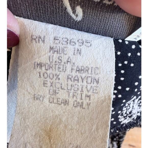 VTG Casual Corner Petite 2pc Skirt Set Dress Sz S Black White Floral Secretary - Picture 5 of 14